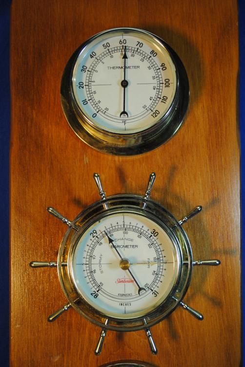 Vintage Wall Mount Thermometer Barometer Humidity Gauge