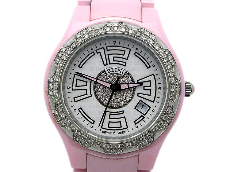 ELINI Dove Pink Ceramic Diamond Bezel PK13409T 37mm