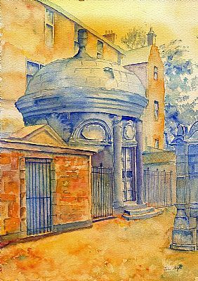 Mausoleum Greyfriars Kirkyard Edinburgh Original Watercolour 11 7 x 8