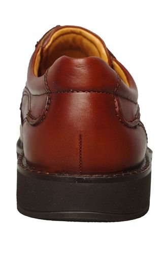 Ecco Mens Shoes Seattle Apron Toe Tie Cognac Oxford Leather Sz 10 10 5