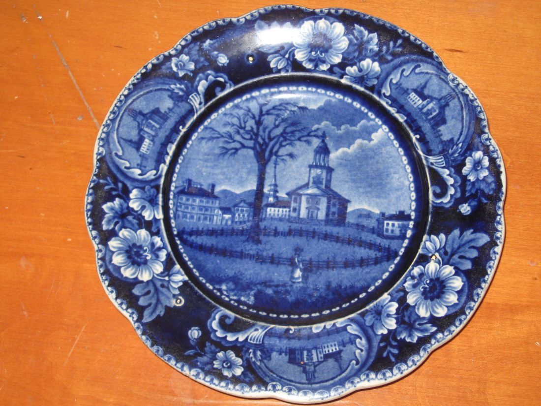 Staffordshire Plate Historic Blue Pittsfield Elm 8