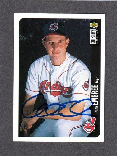 1996 UD 526 Alan Embree Indians Autograph Auto COA