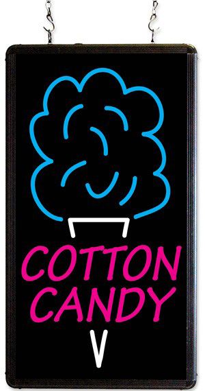 Cotton Candy Neon LED Merchandising Sign, Lighted Floss Maker Machine