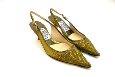 emma hope s women s gold satin slingback size 36