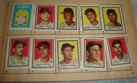 1962 Topps Baseball Stamp Album w/ 60% Stamps Mantle Clemente Koufax