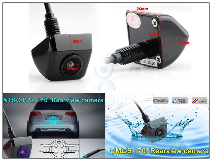 CMOS 170 Degree Vehicle Rearview Camera – Waterproof, Color PAL/NTSC