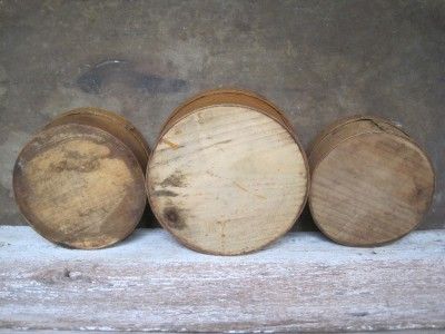 Antique Pantry Box Lot Copper Nails Bentwood Primitive Firkin Shaker