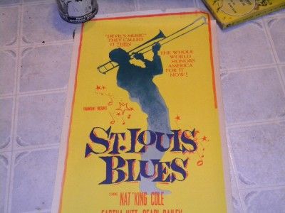 ST. LOUIS BLUES INSERT POSTER CAB CALLOWAY NAT KING COLE EARTHA KITT