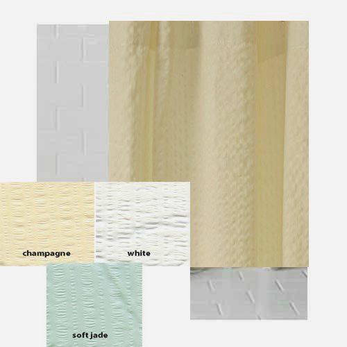 Long Hotel Quality Fabric Shower Curtain Ivory Plissé