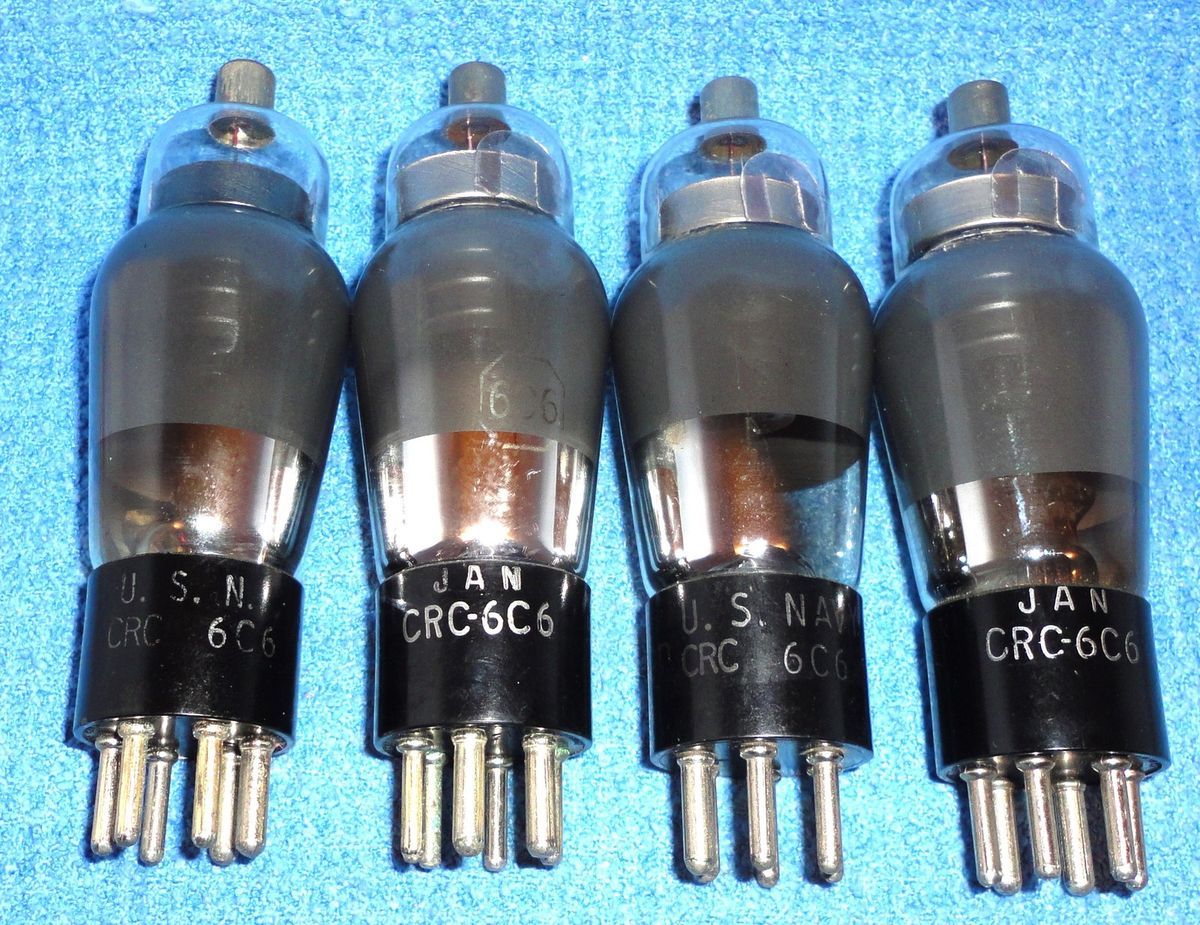 RCA 6C6 Radio Vacuum Tubes Vintage 1940s US Military Pentodes