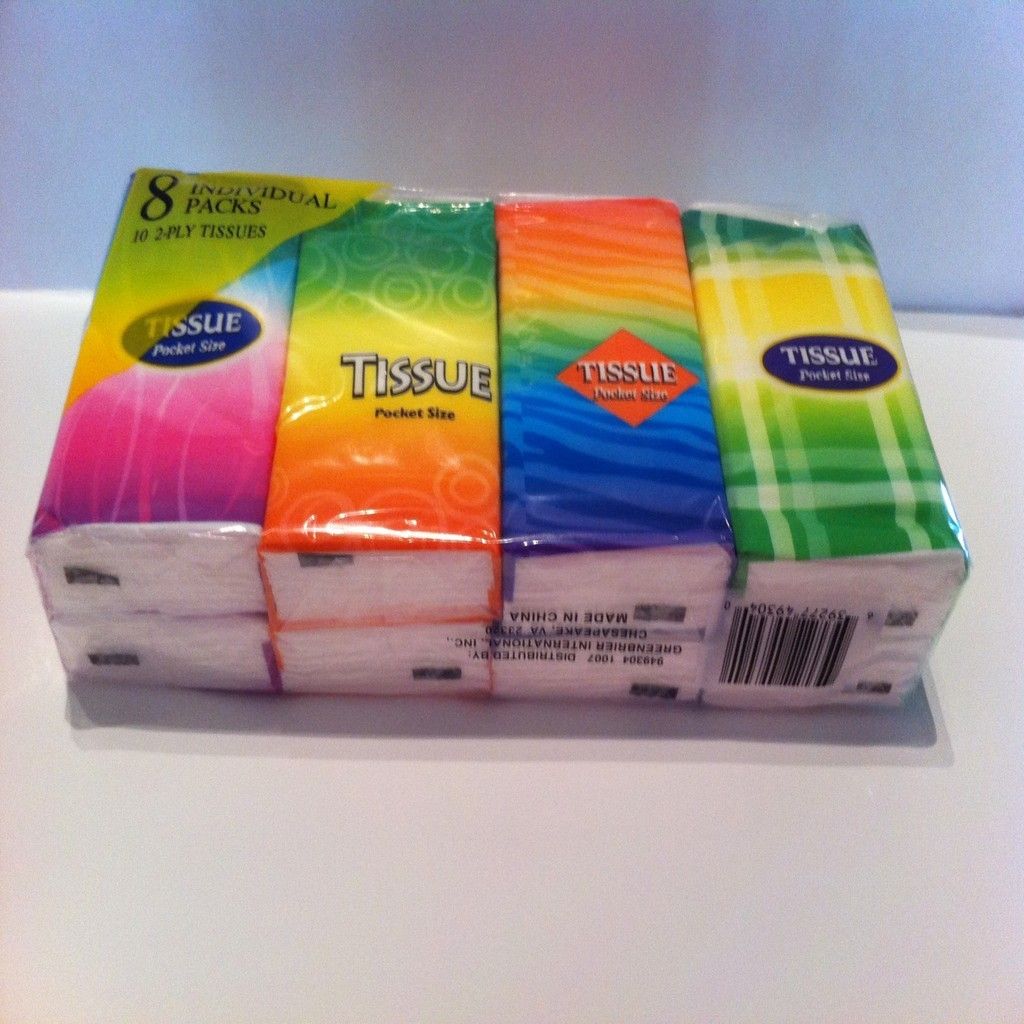  Pocket Size Facial Tissue 8 Individual Packs