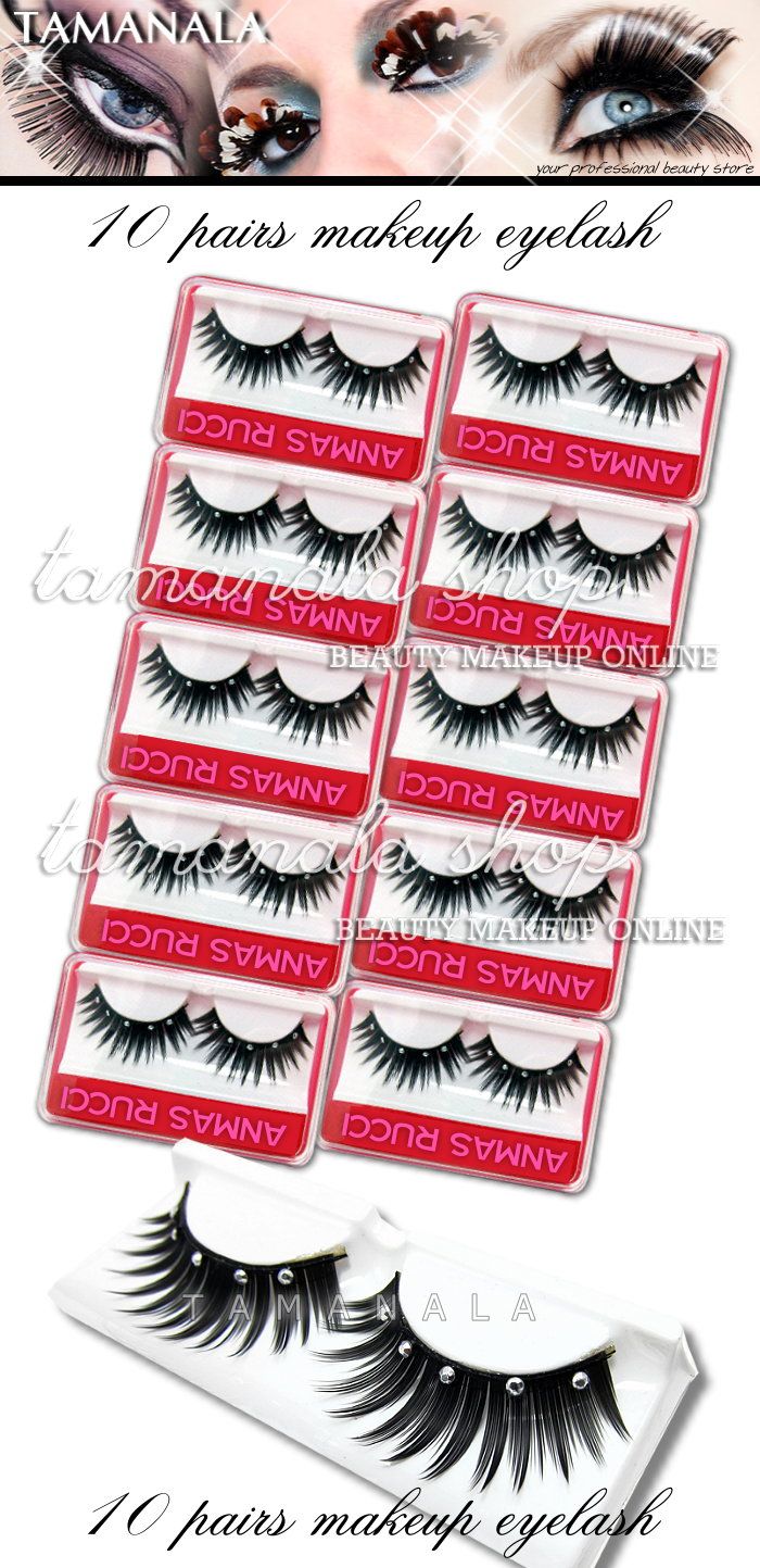 10 pairs makeup cosmetics eyelashes  description 100 % brand