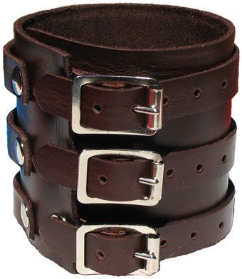 Mahogany Leather Wristband Cuff Elliott Smith 3 Wide Bracelet Wrist