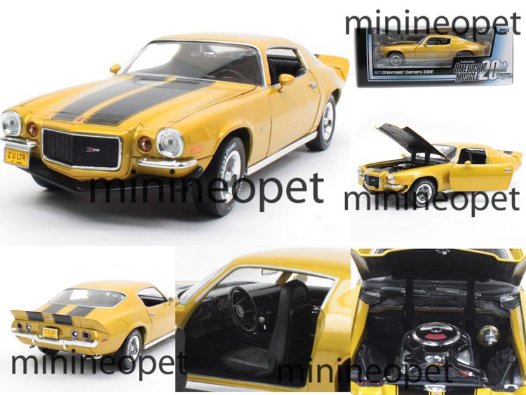 Ertl AMM968 1971 71 Chevrolet Camaro Z28 1 18 Diecast Gold