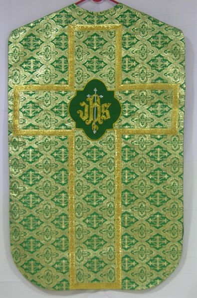 above front rear design on the chasuble with gold silver handwork
