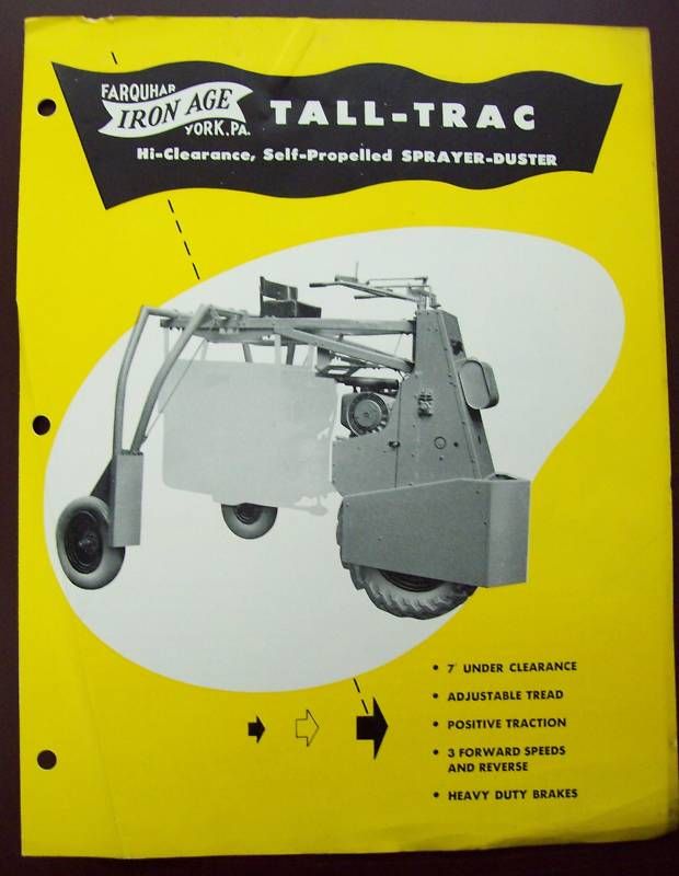 Farquhar Iron Age Tall Trac Sprayer Duster