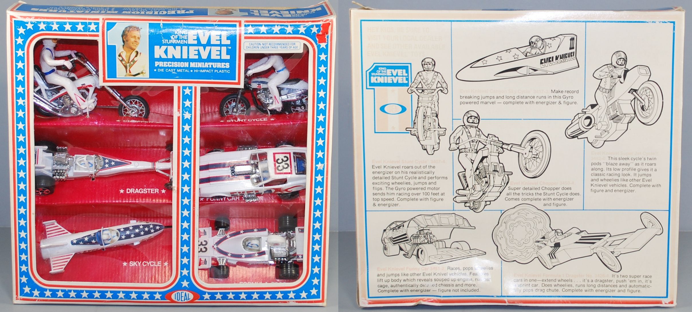 evel knievel 1977 ideal mib die cast 6 six pack rare