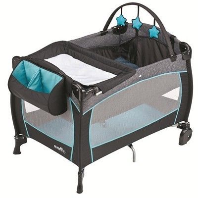 Evenflo Babysuite 300 Portable Playard Bassinet Koi Blue Brand New