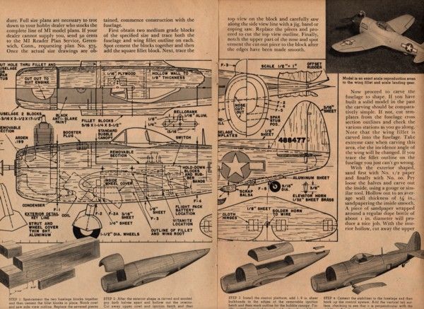 20 P 47 Thunderbolt Model Plane Plans aaf Fighter Gas