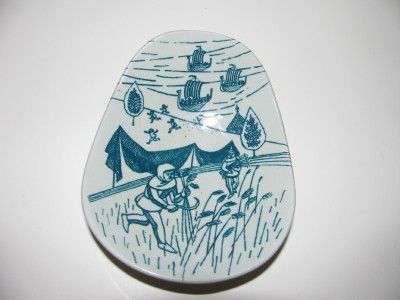 Danish Mod Nymolle Art Faience Hoyrup Pin Dish Denmark