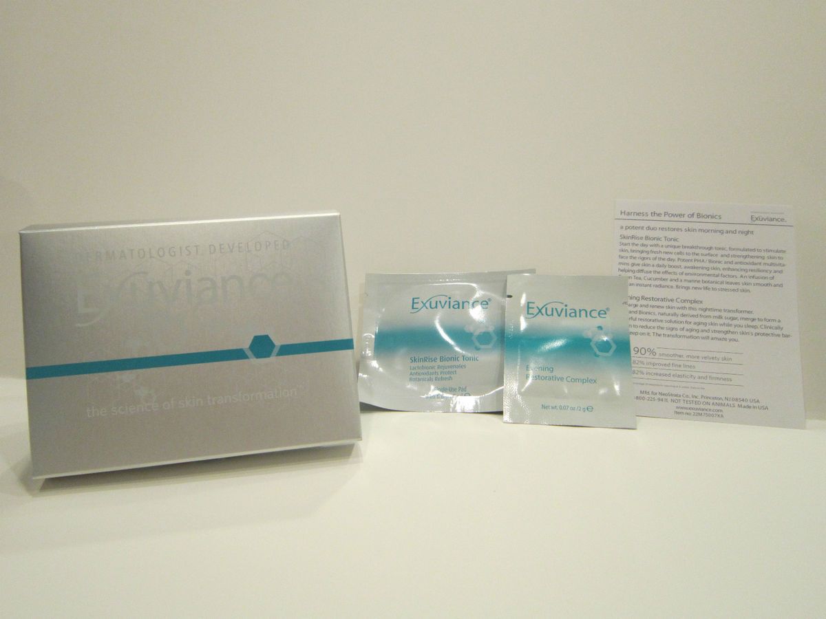 NIB Exuviance SkinRise Bionic Tonic Evening Restorative Complex Boxed