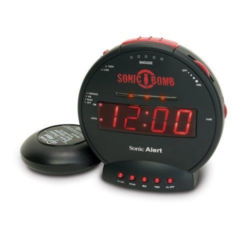  Boom SBB500SS Sonic Bomb Loud Plus Vibrating Alarm Clock Sleep