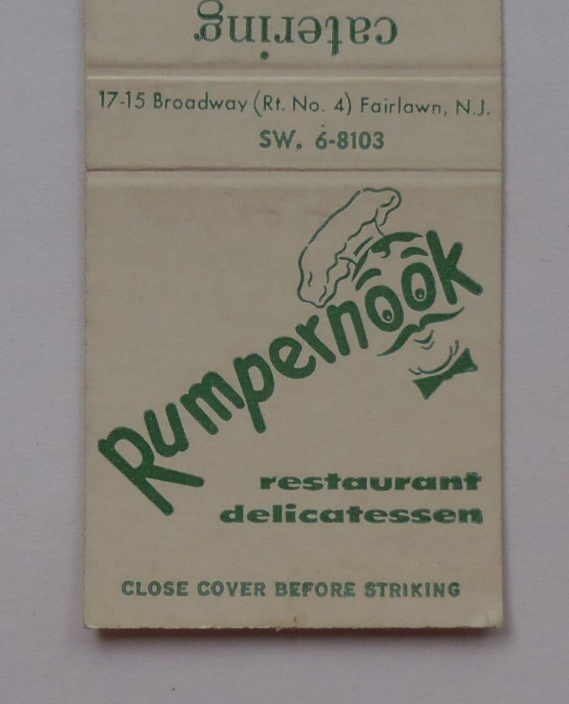  Rumpernook Chefs Hat Restaurant Delicatessen Fair Lawn NJ