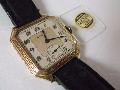 RARE Vintage Hamilton Square 17J 987 Fahys 14k Gold Filled Wristwatch