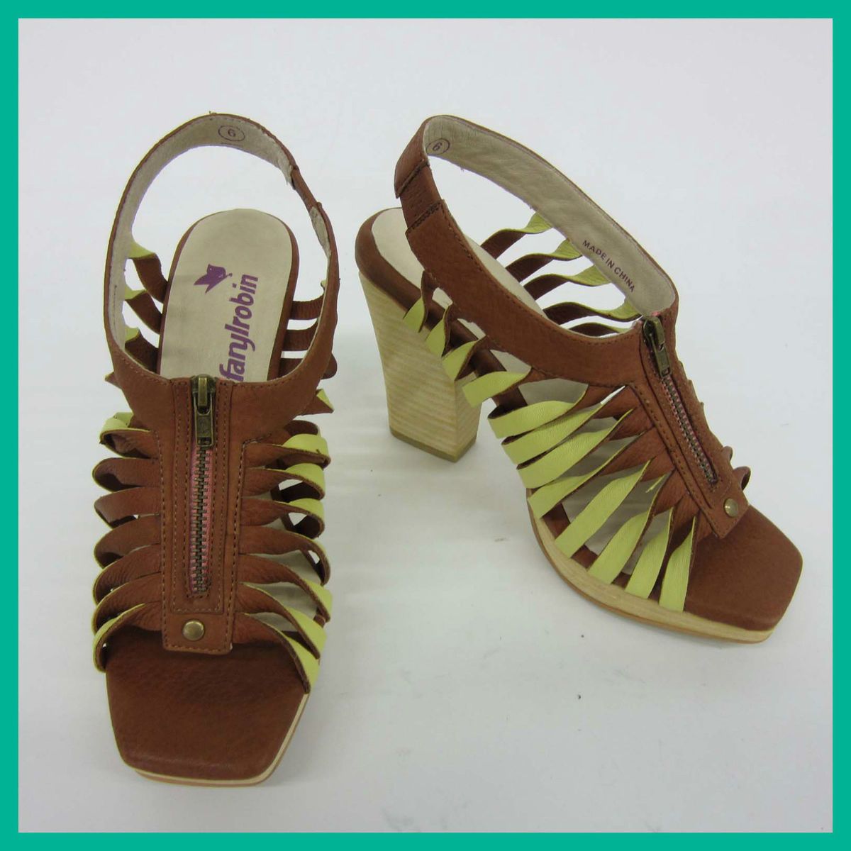 Faryl Robin Womens Kebbie Platform Sandal Brown 6M NWB Rtl $185 Jmto