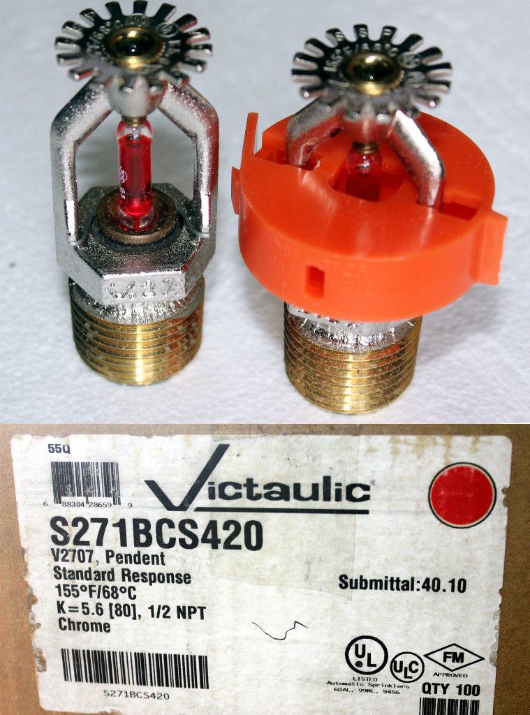 25 Victaulic Chrome Pendent Fire Sprinkler Heads UL FM 1 2 NPT 155 F