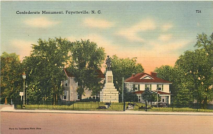 NC Fayetteville Confederate Monument Town View T91861