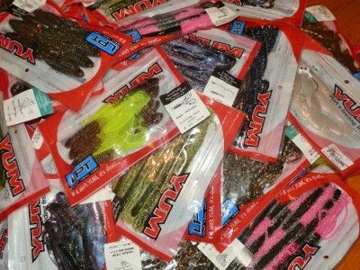 Mixed Lot of 50 Packs of Yum Fishing Worms Lures T Js Tackle New