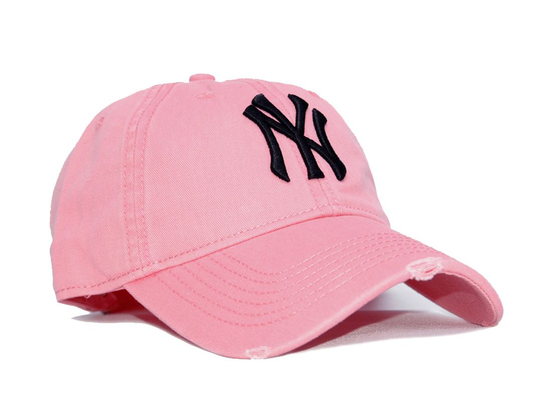 New Era NY Yankees Distressed Baseball Cap Hat Pink Color