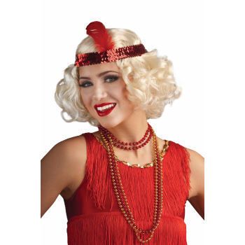  Flirty Flapper Wig with Headband Halloween Costume Accessory