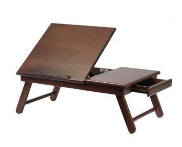 Winsome Wood Alden Lap Desk, Flip Top with Drawer, Foldable Legs