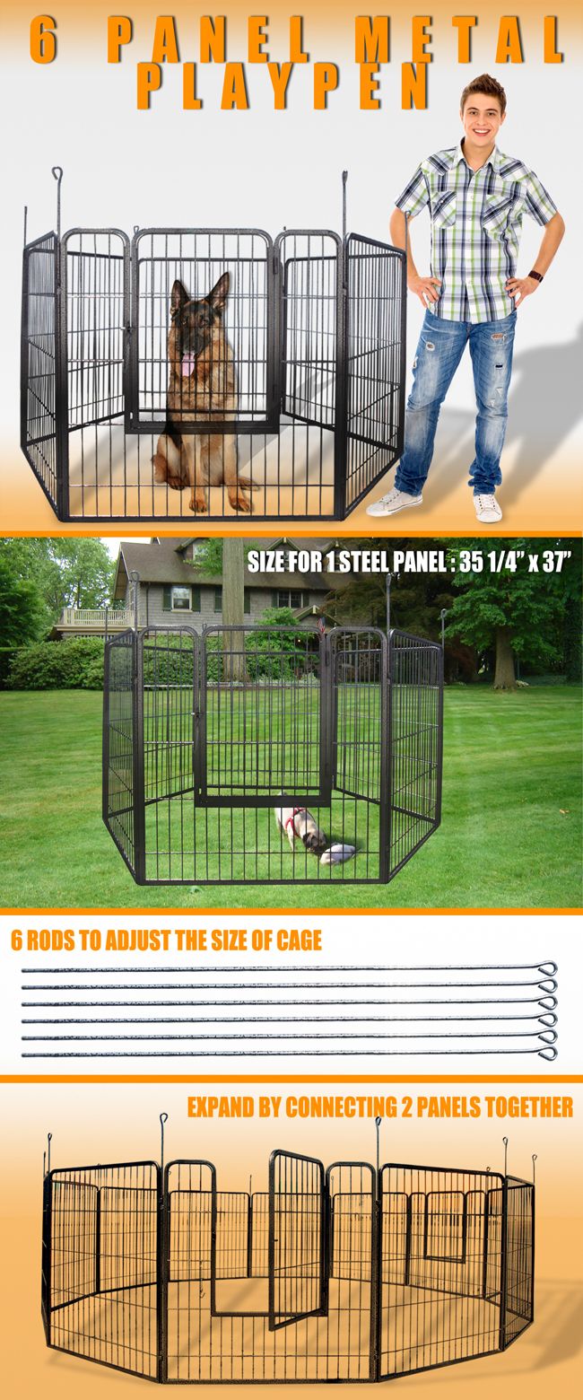  Duty Cage Pet Dog Cat Barrier Fence Exercise Metal Play Pen Kennel New