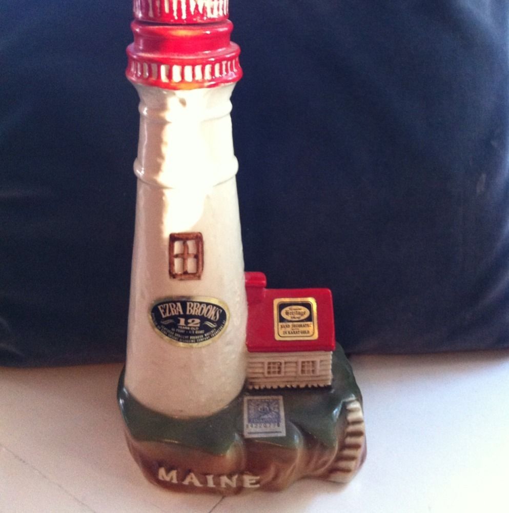 Ezra Brooks Decanter Portland Head Light House Lighthouse Maine 1971