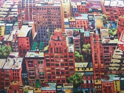 City Scape Skyscraper Building Quilting Treasure Fabric