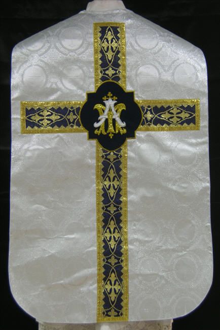 above front rear design on the chasuble with gold silver handwork