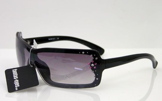 Fantas Eyes Pixie Sunglasses Pink Rhinestones UV