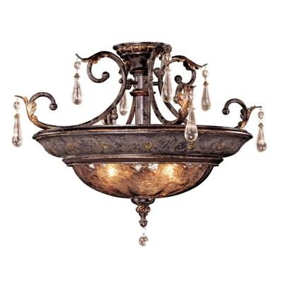  Sanguesa 3 Light Semi Flush Mount in Sanguesa Patina N6070 194