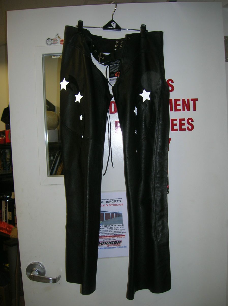 First Classic Leather Gear Ladies Womens Chaps Stars Medium