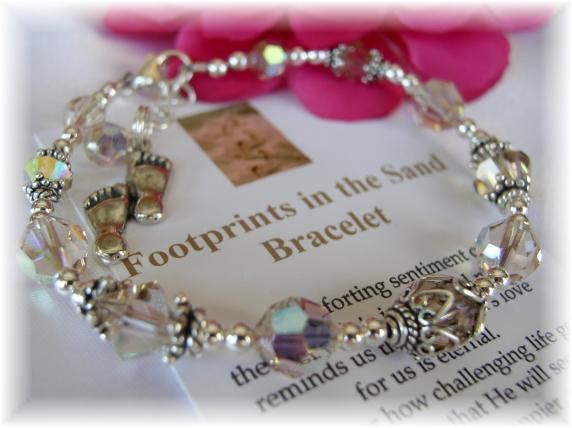 Footprints in the Sand Bracelet Prayer Inspirational Jewelry