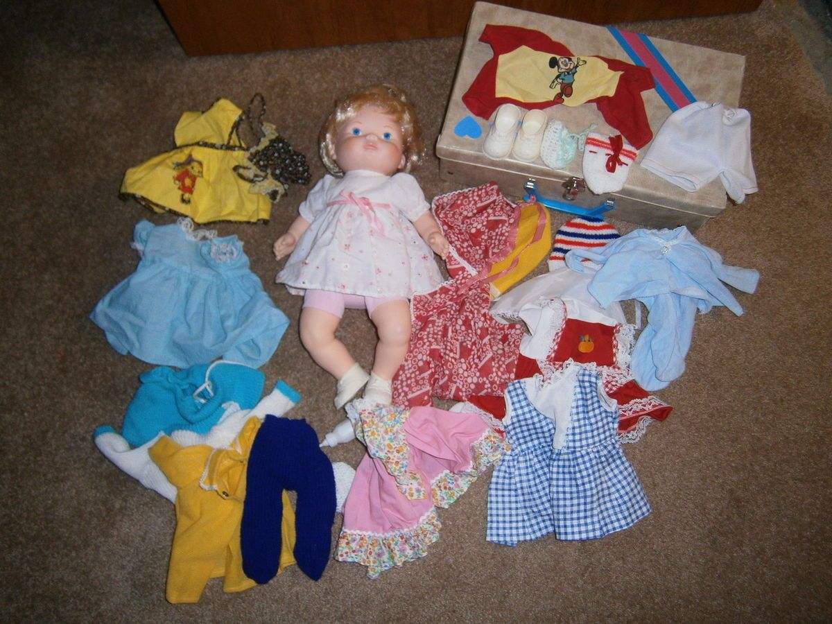 Vintage Fisher Price BABY SOFT SOUNDS Doll & Clothes/Accessories