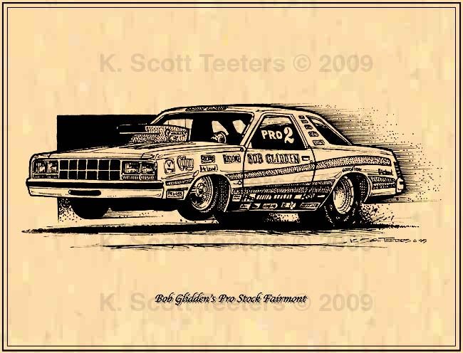 bob glidden s pro stock ford fairrmont print no ps 6