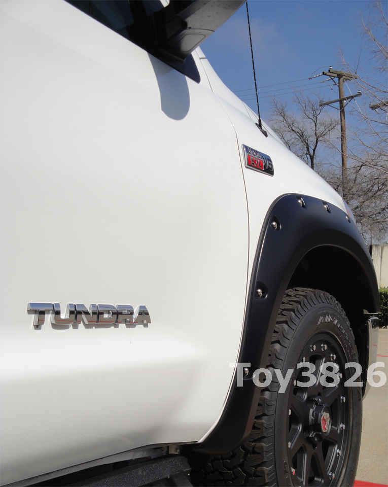 TOYOTA TUNDRA POCKET RIVET BOLT STYLE FENDER FLARES SMOOTH W/ RUBBER