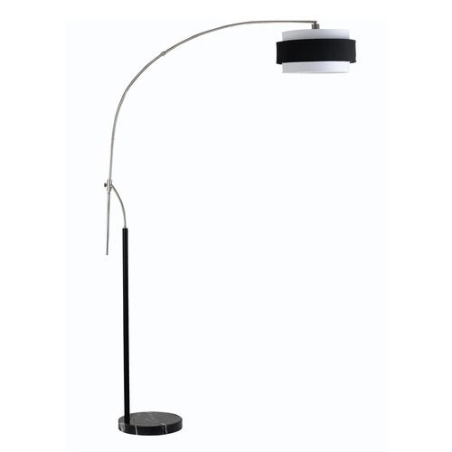 Cal Lighting Santa Monica Arc Floor Lamp in Brushed Steel Bo 2100FL