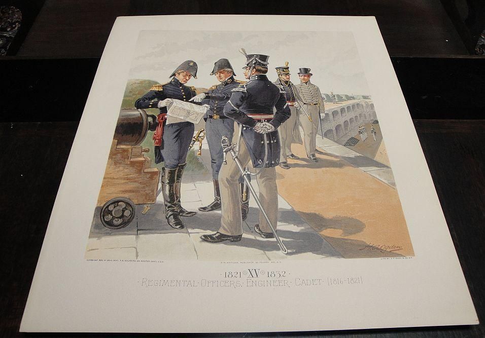   LITHO PRINT US Army Uniform OGDEN West Point Cadet ENGINEER Fort