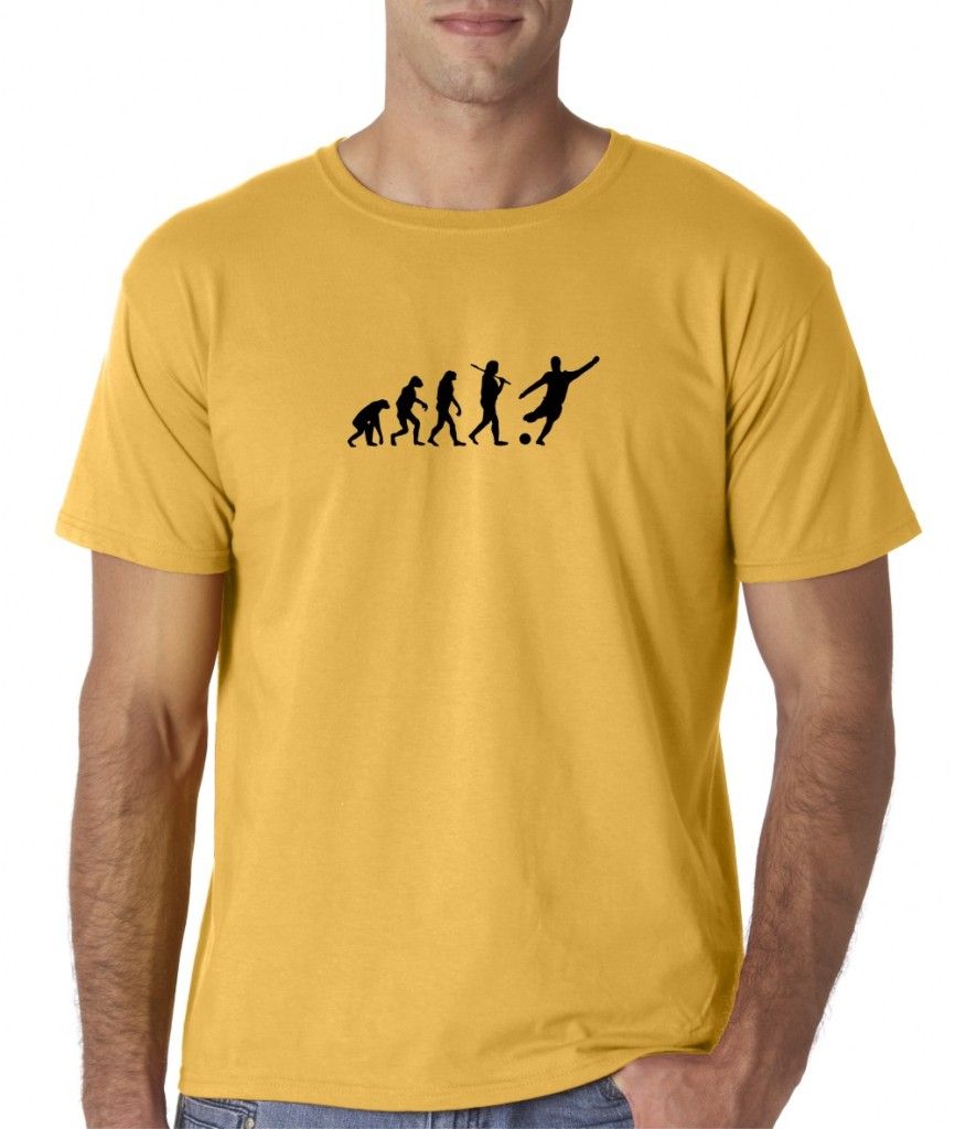 Mens Evolution of Man Soccer Football Futbol Sports T Shirt Tee