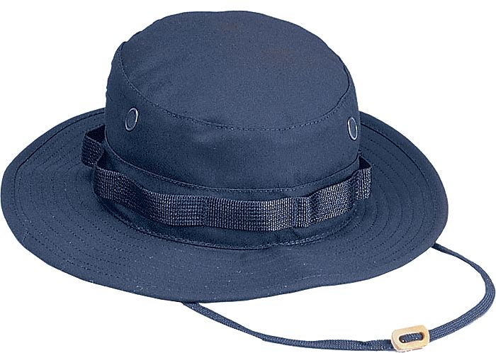 Navy Blue Military Style Wide Brim Fishing Boonie Hat
